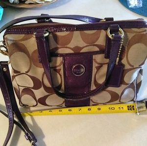 Coach purse, brown & purple